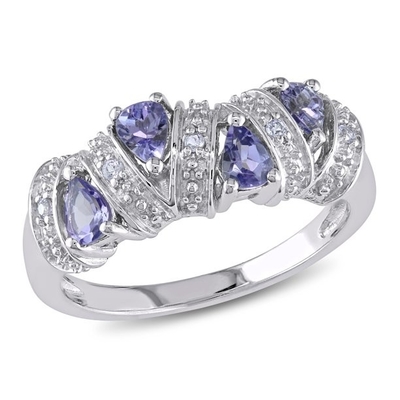 Kuyumcular Kulübü Tanzanite Yüzük Beyaz Pırlantalı Birthstone Takı