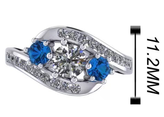 0.8 Karat Doğal Mavi Topaz Yüzük Prong Nişan için Ayar Tipi