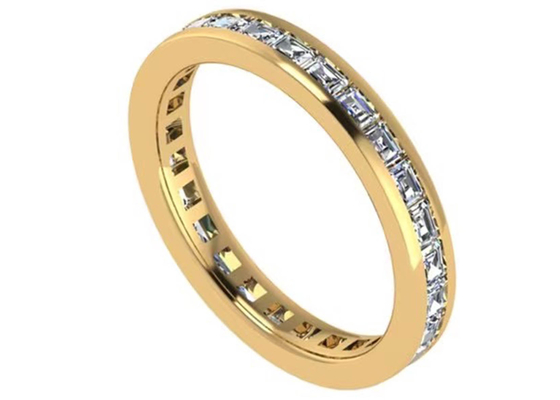 27pcs Pırlanta 18K Rose Gold Yüzük 2.0 × 1.5MM OEM ODM Hediye İçin