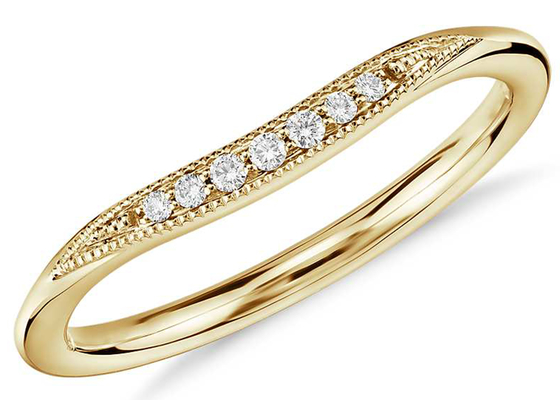 Minik Dainty 14 Ayar Sarı Altın Yüzük, Pırlanta İstifleme Yüzükleri 2mm 1.5mm 1.3mm Boyut