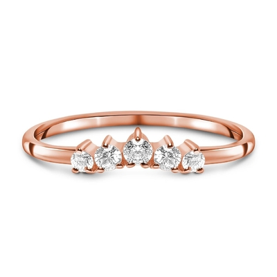 Gerçek Kesim Pırlanta Alyanslar Brilliant 14K Rose Gold Takı