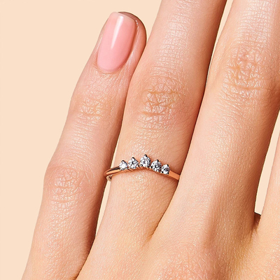 Gerçek Kesim Pırlanta Alyanslar Brilliant 14K Rose Gold Takı