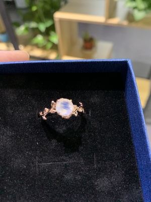14K Gül Altın Yaprak Çiçek Yuvarlak kesim Aytaşı Alyans Nişan Yüzüğü