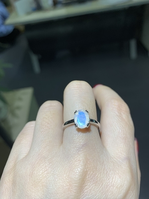 14K Beyaz Altın Oval Kesim CZ Yüzüklü Aytaşı Nişan Kadın Yıldönümü Yüzüğü