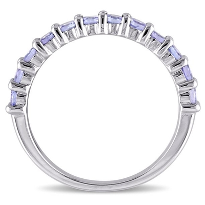 Ross-Simons 2,50 ct. tw Tanzanit ve .20 ct. tw Gümüş Beyaz Zirkon Yüzük