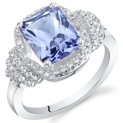 Kuyumcular Kulübü 1/4 Karat T.G.W. Tanzanite Ve Beyaz Pırlanta Vurgulu Gümüş Yüzük