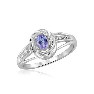 SShop LC Kadın Platin 925 Gümüş Mavi Tanzanite Birthstone Zirkon Yüzük Ölçüsü 8 Hediyeler
