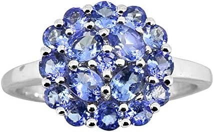 Shop LC Kadın Platin Sarı Altın Mavi Tanzanite Birthstone Zirkon Yüzük Ölçüsü 8 Hediyeler