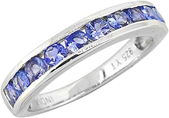 Shop LC Kadın Platin Sarı Altın Mavi Tanzanite Birthstone Zirkon Yüzük Ölçüsü 8 Hediyeler