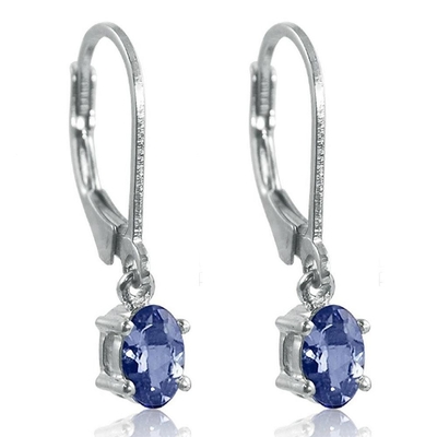 Doğal Tanzanite Küpe Klipsi Değerli Taş Takı Gerçek Saf Hakiki 925 Katı Gümüş
