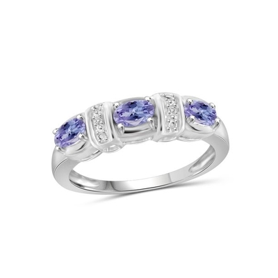4mm Prenses Kesim Doğal Tanzanite Nişan Yüzüğü 14 Ayar Beyaz Altın
