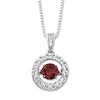 Doğal Garnet Kolye 1/20 ct tw Pırlantalı 925 Ayar Gümüş