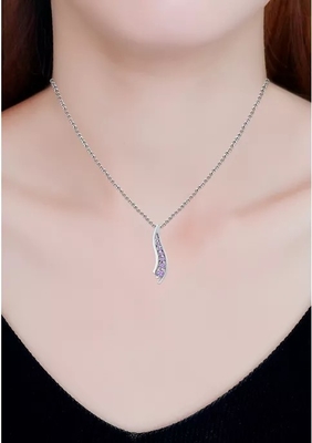 1/3 ct. tw Ametist 7 Taşlı Yolculuk Kolye Kolye Gümüş