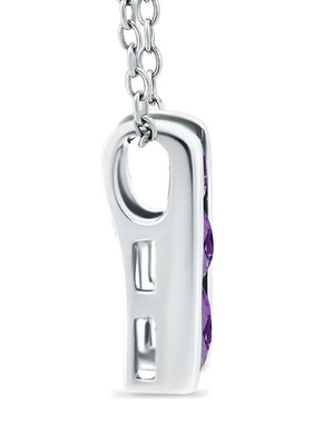 3/8 ct. tw Ametist 3 Taşlı Merdiven Kolye Ucu Gümüş