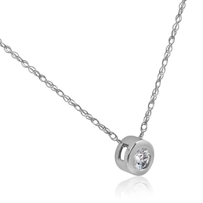 1/4 ct Yuvarlak Pırlanta Tektaş Çerçeve Kolye Kolye 18&quot; 14 Ayar Beyaz Altın (4,1)7 yorumdan 4,1 yıldız7 yorum