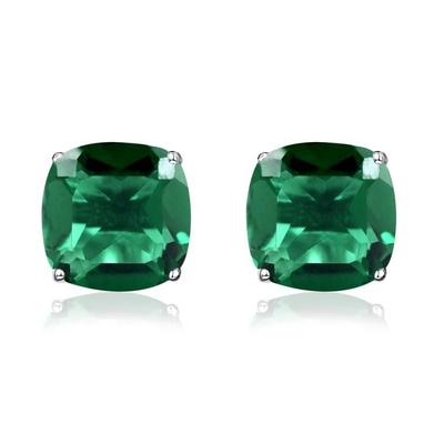 Şık Gümüş 925 Ayar Gümüş Kalp Kolye Kolye Simüle Zümrüt Birthstone Kolye