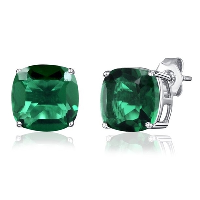 Şık Gümüş 925 Ayar Gümüş Kalp Kolye Kolye Simüle Zümrüt Birthstone Kolye