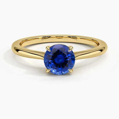 Selena 4ct Cushion Cut Mavi Safir Kadınlar İçin Nişan Yüzüğü