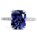 Selena 4ct Cushion Cut Mavi Safir Kadınlar İçin Nişan Yüzüğü