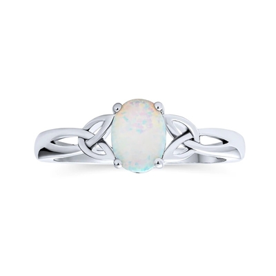 İnce CZ Accent İstiflenebilir 1/2 Eternity Oval Mavi Pembe Kadınlar İçin Opal Band Yüzük Oluşturuldu