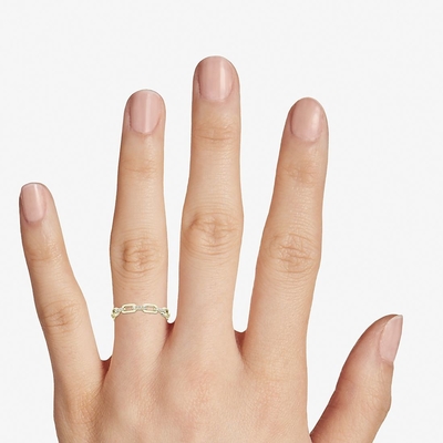 9K Rose Gold Gümüş Pırlanta Bağlantılı Bayan Moda Yüzük
