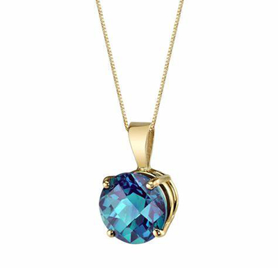 Toptan 925 Ayar Gümüş Takı Moda CZ Kadın Kolye Lab Alexandrite Taş Kolye Oluşturuldu