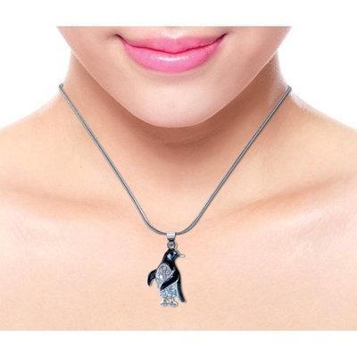 Şaşkın Köpüklü Penguen Kolye ve Küpe Seti Büyüleyici Kolye ve Küpe Seti - Okyanus