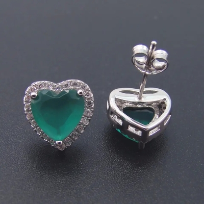 Bayan Küpe Küpe 14K Altın Kaplama Oval Kesim Topaz CZ Bayanlar Doğal Taş Saplama Küpe