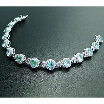 925 Ayar Gümüş Elegant Kadın Bileklik Serme Ayar Yeşil Spinel Bileklik