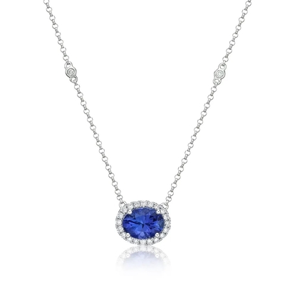 925 Ayar Gümüş Mavi Tanzanit CZ Takı Aralık Birthstone Kolye Tanzanit Taşlı Takı Kolye