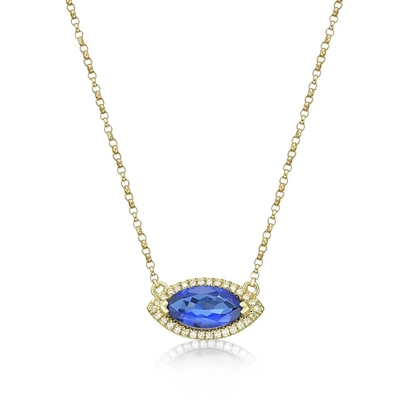 925 Ayar Gümüş Mavi Tanzanit CZ Takı Aralık Birthstone Kolye Tanzanit Taşlı Takı Kolye