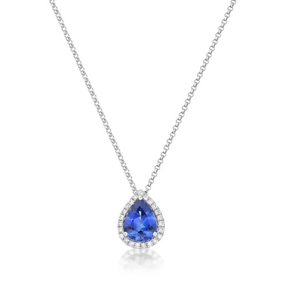 925 Ayar Gümüş Mavi Tanzanit CZ Takı Aralık Birthstone Kolye Tanzanit Taşlı Takı Kolye