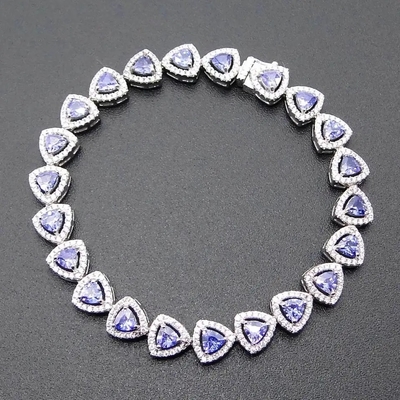 Toptan 925 Ayar Gümüş Rose Altın Kaplama Oval Kesim Tanzanite Kolye Ucu