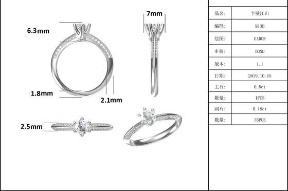 Beyaz Mozanit Ve Safir Platineve Pırlanta Takı Nişan Kadın Yüzük