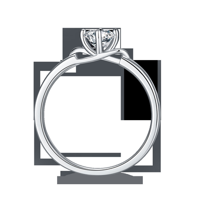 Beyaz Kare Mozanit Ve Safir Platineve Pırlantalı Bayan Yüzük Silver1.94CTW