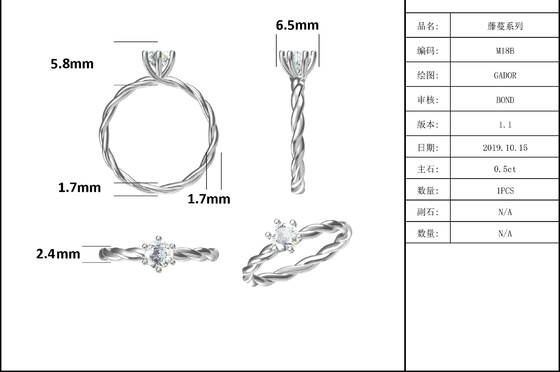 Moissanite Nişan Kadın Yüzük Seti Pırlanta Ve Safir Alyans Beyaz Altın Döşeme