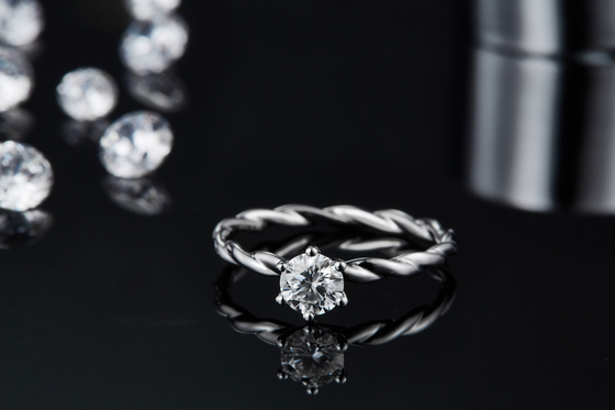 Moissanite Nişan Kadın Yüzük Seti Pırlanta Ve Safir Alyans Beyaz Altın Döşeme