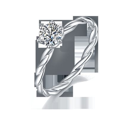 Moissanite Nişan Kadın Yüzük Seti Pırlanta Ve Safir Alyans Beyaz Altın Döşeme