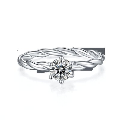 Moissanite Nişan Kadın Yüzük Seti Pırlanta Ve Safir Alyans Beyaz Altın Döşeme