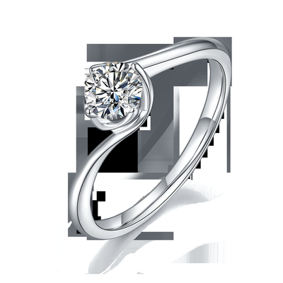 Beyaz Altın 14 Karat Lab Grown Moissanite Vintage Inspired Moissanite Nişan Pırlanta Takı Yüzük