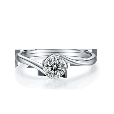 Beyaz Altın 14 Karat Lab Grown Moissanite Vintage Inspired Moissanite Nişan Pırlanta Takı Yüzük
