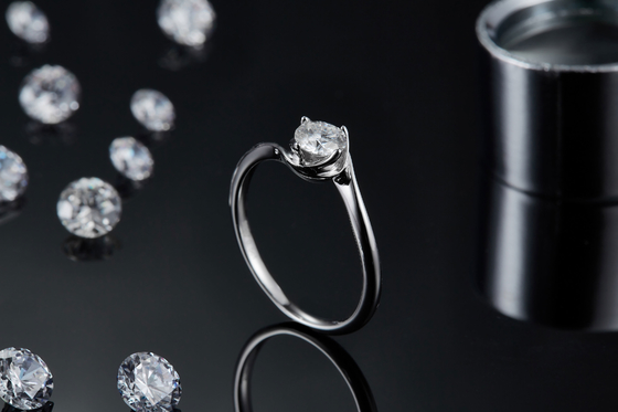 Beyaz Altın 14 Karat Lab Grown Moissanite Vintage Inspired Moissanite Nişan Pırlanta Takı Yüzük