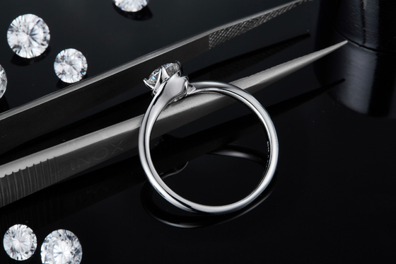 Beyaz Altın 14 Karat Lab Grown Moissanite Vintage Inspired Moissanite Nişan Pırlanta Takı Yüzük