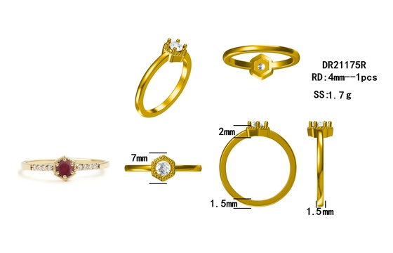 Hediye Som Gümüş Doğal Yakut Altıgen Minimal Nişan Yüzüğü Dainty Unique