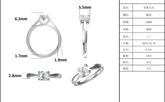 Kare Beyaz Mozanit 9K Gümüş Yüzük CZ Minimalist Düğün Takısı