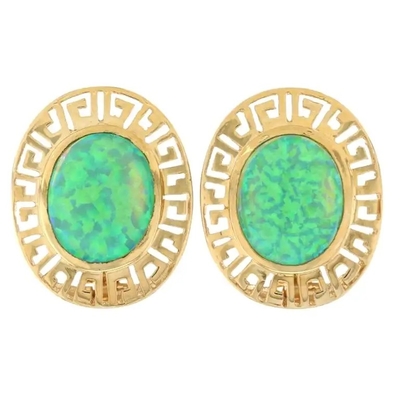 925 Ayar Gümüş Hawai Mavi Ateş Opal Yunan Anahtar Menderes Meandros Spiral Kristal Kolye