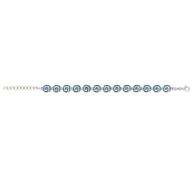 925 Ayar Gümüş Quanlity Opal Yunan Zümrüt Birthstone Infinity Anahtar Opal Bileklik