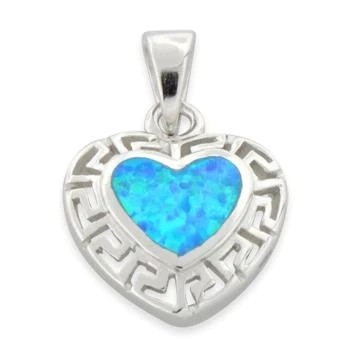 925 Ayar Gümüş Opal Yunan Desen Lab Damla Kolye Güzel Takı Çevrimiçi Kadınlar İçin