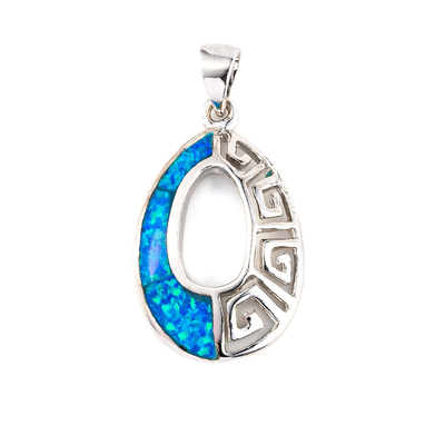 Gözyaşı Damlası Anahtar Charm Yunan Opal Takı 47x27mm 925 Ayar Gümüş Rodyum
