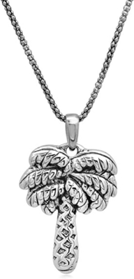EZ Smokin Palmiye Ağacı Dangle Charms Kolye için Kübik Zirkon ile 925 Ayar Gümüş Ağaç Kolye
